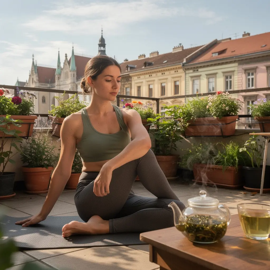 Gyógytea készítése, friss gyógynövényekkel és vízzel.