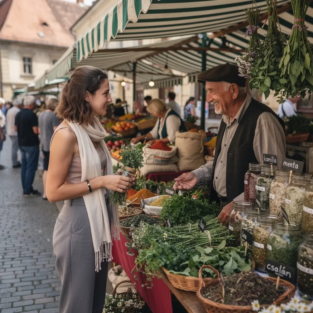 Egy személy, aki élvezi a teát, miközben relaxál a természetben.
