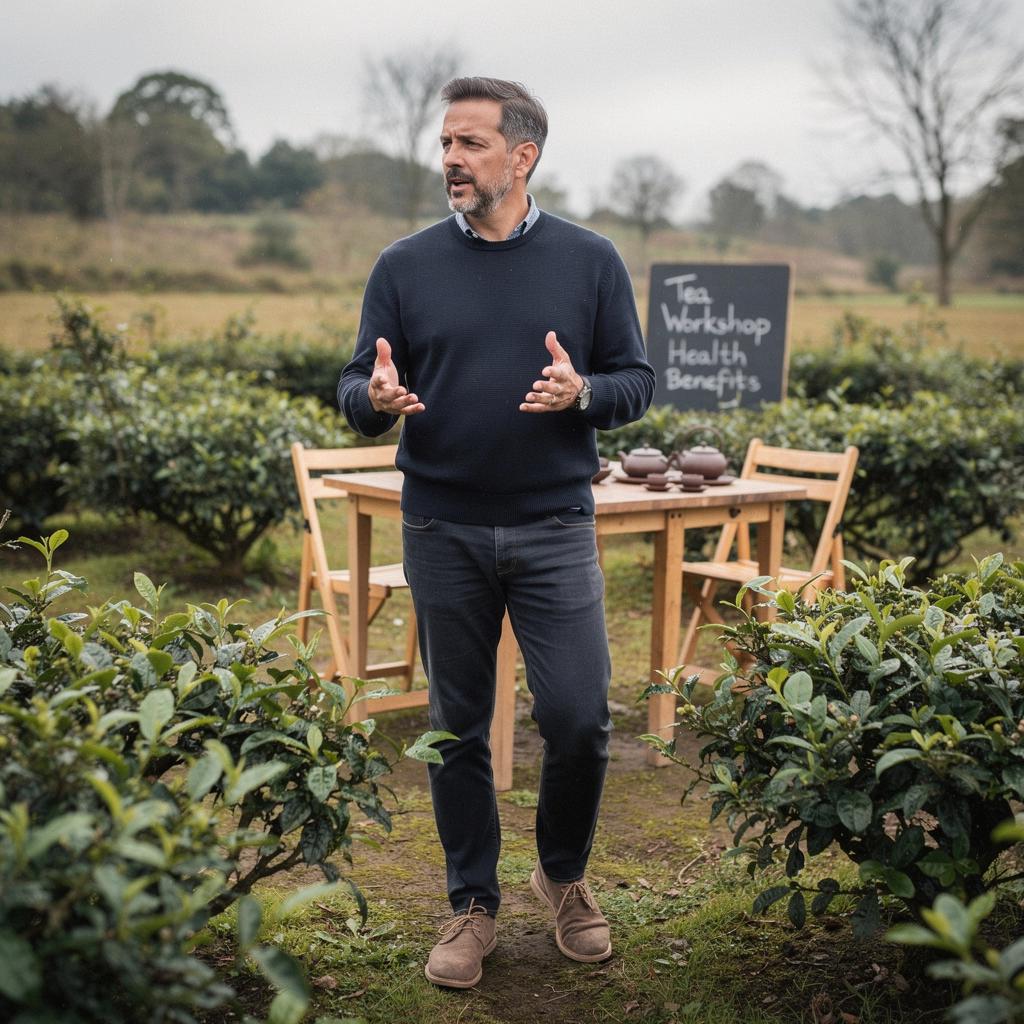 Kép egy női kézről, amely egy csésze teát tart, miközben relaxál a természetben.